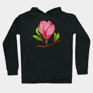 branch of pink magnolia Hoodie